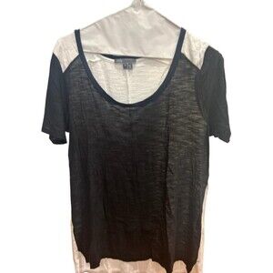 Vince Short Sleeve Colorblock Tee Shirt Black White Small